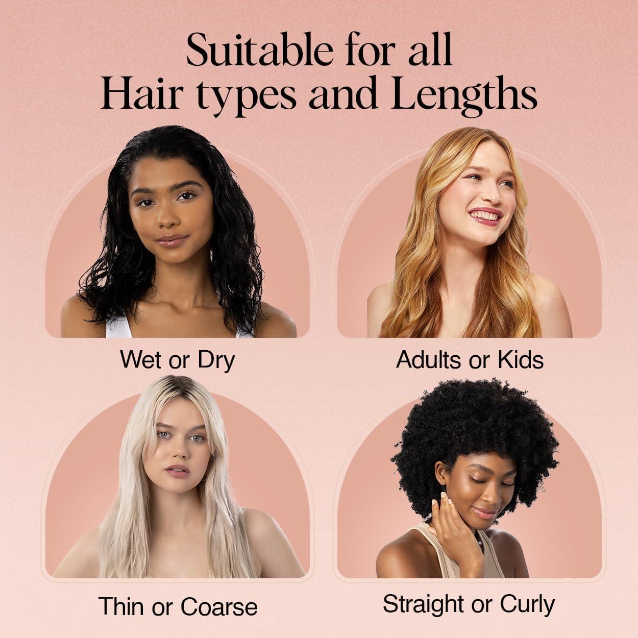imageKitsch Detangler Brush  Gentle Curly Hair Brush with Flexible Bristles for All Hair Types  Wet or Dry  Detangling Hair Brushes for Women ampamp Men Adults ampamp Kids  BlackTerracotta