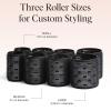 imageKitsch Ceramic Thermal Hair Rollers for Women  Self Grip Hair Curlers for Heatless Curls Overnight  Volumizing Large Rollers for Short ampamp Long Hair  For Long Lasting FrizzFree Curls  Black 8pcsBlack