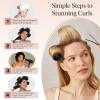 imageKitsch Ceramic Thermal Hair Rollers for Women  Self Grip Hair Curlers for Heatless Curls Overnight  Volumizing Large Rollers for Short ampamp Long Hair  For Long Lasting FrizzFree Curls  Black 8pcsBlack