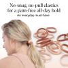 imageKitsch Hair Ties No Damage  Strong Stretchy Hair Bands  Soft Nylon Ponytail Holders SnagFree Rubber Bands Perfect for Updos ampamp Braids  Ideal Gifts for Women  Black 8pcsBlush Standard Pack of 20