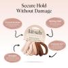 imageKitsch Hair Ties No Damage  Strong Stretchy Hair Bands  Soft Nylon Ponytail Holders SnagFree Rubber Bands Perfect for Updos ampamp Braids  Ideal Gifts for Women  Black 8pcsRosewood