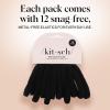 imageKitsch Hair Ties No Damage  Strong Stretchy Hair Bands  Soft Nylon Ponytail Holders SnagFree Rubber Bands Perfect for Updos ampamp Braids  Ideal Gifts for Women  Black 8pcsBlack Medium Pack of 12