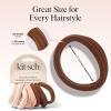 imageKitsch Hair Ties No Damage  Strong Stretchy Hair Bands  Soft Nylon Ponytail Holders SnagFree Rubber Bands Perfect for Updos ampamp Braids  Ideal Gifts for Women  Black 8pcsRosewood