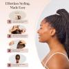 imageKitsch Hair Ties No Damage  Strong Stretchy Hair Bands  Soft Nylon Ponytail Holders SnagFree Rubber Bands Perfect for Updos ampamp Braids  Ideal Gifts for Women  Black 8pcsRosewood
