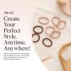 imageKitsch Hair Ties No Damage  Strong Stretchy Hair Bands  Soft Nylon Ponytail Holders SnagFree Rubber Bands Perfect for Updos ampamp Braids  Ideal Gifts for Women  Black 8pcsRosewood