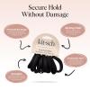 imageKitsch Hair Ties No Damage  Strong Stretchy Hair Bands  Soft Nylon Ponytail Holders SnagFree Rubber Bands Perfect for Updos ampamp Braids  Ideal Gifts for Women  Black 8pcsBlack Pack of 8