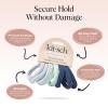 imageKitsch Hair Ties No Damage  Strong Stretchy Hair Bands  Soft Nylon Ponytail Holders SnagFree Rubber Bands Perfect for Updos ampamp Braids  Ideal Gifts for Women  Black 8pcsGarden Bouquet