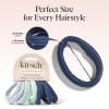 imageKitsch Hair Ties No Damage  Strong Stretchy Hair Bands  Soft Nylon Ponytail Holders SnagFree Rubber Bands Perfect for Updos ampamp Braids  Ideal Gifts for Women  Black 8pcsGarden Bouquet