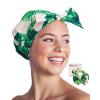 imageKitsch Luxury Shower Caps for Women Reusable Waterproof  Large Shower Cap for Women Nonslip Quickdry Hair Cap for Long and Short Hair Comfortable and Stylish Design  Blush DotPalm Leaves
