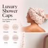 imageKitsch Luxury Shower Caps for Women Reusable Waterproof  Large Shower Cap for Women Nonslip Quickdry Hair Cap for Long and Short Hair Comfortable and Stylish Design  Blush DotCherry Print