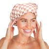 imageKitsch Luxury Shower Caps for Women Reusable Waterproof  Large Shower Cap for Women Nonslip Quickdry Hair Cap for Long and Short Hair Comfortable and Stylish Design  Blush DotTerracotta Checker