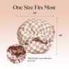 imageKitsch Luxury Shower Caps for Women Reusable Waterproof  Large Shower Cap for Women Nonslip Quickdry Hair Cap for Long and Short Hair Comfortable and Stylish Design  Blush DotTerracotta Checker