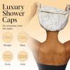 imageKitsch Luxury Shower Caps for Women Reusable Waterproof  Large Shower Cap for Women Nonslip Quickdry Hair Cap for Long and Short Hair Comfortable and Stylish Design  Blush DotMickey Maze