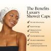 imageKitsch Luxury Shower Caps for Women Reusable Waterproof  Large Shower Cap for Women Nonslip Quickdry Hair Cap for Long and Short Hair Comfortable and Stylish Design  Blush DotMickey Maze