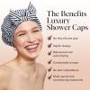 imageKitsch Luxury Shower Caps for Women Reusable Waterproof  Large Shower Cap for Women Nonslip Quickdry Hair Cap for Long and Short Hair Comfortable and Stylish Design  Blush DotStripe