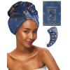 imageKitsch Microfiber Hair Towel Wrap for Women  Super Absorbent Hair Drying Towel  Quick Dry AntiFrizz  for Long ampamp Short Wet ampamp Curly Hair  BlackRavenclaw