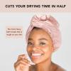 imageKitsch Microfiber Hair Towel Wrap for Women  Super Absorbent Hair Drying Towel  Quick Dry AntiFrizz  for Long ampamp Short Wet ampamp Curly Hair  BlackBlush