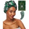 imageKitsch Microfiber Hair Towel Wrap for Women  Super Absorbent Hair Drying Towel  Quick Dry AntiFrizz  for Long ampamp Short Wet ampamp Curly Hair  BlackSlytherin