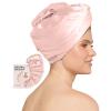 imageKitsch Microfiber Hair Towel Wrap for Women  Super Absorbent Hair Drying Towel  Quick Dry AntiFrizz  for Long ampamp Short Wet ampamp Curly Hair  BlackBlush