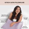 imageKitsch Satin Pillowcase with Zipper for Hair ampamp Skin Softer Than Silk Pillow Cases Queen WrinkleFree Smooth and Cooling Satin Pillow Covers Standard Size 19quotx26quot  AuraLavender