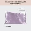 imageKitsch Satin Pillowcase with Zipper for Hair ampamp Skin Softer Than Silk Pillow Cases Queen WrinkleFree Smooth and Cooling Satin Pillow Covers Standard Size 19quotx26quot  AuraLavender