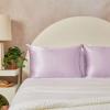 imageKitsch Satin Pillowcase with Zipper for Hair ampamp Skin Softer Than Silk Pillow Cases Queen WrinkleFree Smooth and Cooling Satin Pillow Covers Standard Size 19quotx26quot  AuraLavender