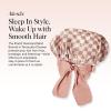 imageKitsch XL Satin Bonnet for Sleeping  Softer Than Silk Hair Bonnet for Women  Secure Fit Adjustable Night Cap for Curly ampamp Textured Hair  Prevents Breakage Tangles ampamp Thinning  AuraTerracotta Checker