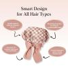 imageKitsch XL Satin Bonnet for Sleeping  Softer Than Silk Hair Bonnet for Women  Secure Fit Adjustable Night Cap for Curly ampamp Textured Hair  Prevents Breakage Tangles ampamp Thinning  AuraTerracotta Checker
