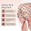 imageKitsch XL Satin Bonnet for Sleeping  Softer Than Silk Hair Bonnet for Women  Secure Fit Adjustable Night Cap for Curly ampamp Textured Hair  Prevents Breakage Tangles ampamp Thinning  AuraTerracotta Checker