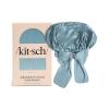 imageKitsch XL Satin Bonnet for Sleeping  Softer Than Silk Hair Bonnet for Women  Secure Fit Adjustable Night Cap for Curly ampamp Textured Hair  Prevents Breakage Tangles ampamp Thinning  AuraHaze Blue