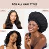 imageKitsch XL Satin Bonnet for Sleeping  Softer Than Silk Hair Bonnet for Women  Secure Fit Adjustable Night Cap for Curly ampamp Textured Hair  Prevents Breakage Tangles ampamp Thinning  AuraBlack
