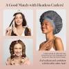 imageKitsch XL Satin Bonnet for Sleeping  Softer Than Silk Hair Bonnet for Women  Secure Fit Adjustable Night Cap for Curly ampamp Textured Hair  Prevents Breakage Tangles ampamp Thinning  AuraCharcoal