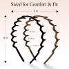 imageKitsch Zig Zag Headbands for Women Non Slip  Fashion Accessories for Slicked Back Styles  Comfortable Comb Headband with Teeth  Ideal Gifts for Women  Tortoise ampamp Black Headband  2 pcsBlack  Tort