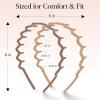 imageKitsch Zig Zag Headbands for Women Non Slip  Fashion Accessories for Slicked Back Styles  Comfortable Comb Headband with Teeth  Ideal Gifts for Women  Tortoise ampamp Black Headband  2 pcsNeutral