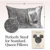 imageKitsch x Bridgerton Satin Pillowcase with Zipper for Hair Skin Softer Than Silk Pillow Cases WrinkleFree Cooling Satin Pillow Covers Bridgerton  Toile De Blue Standard Size 19quotx26quotDisney  Mickey Maze