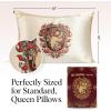 imageKitsch x Bridgerton Satin Pillowcase with Zipper for Hair Skin Softer Than Silk Pillow Cases WrinkleFree Cooling Satin Pillow Covers Bridgerton  Toile De Blue Standard Size 19quotx26quotHarry Potter  Gryffindor