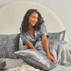 imageKitsch x Bridgerton Satin Pillowcase with Zipper for Hair Skin Softer Than Silk Pillow Cases WrinkleFree Cooling Satin Pillow Covers Bridgerton  Toile De Blue Standard Size 19quotx26quotDisney  Mickey Maze