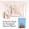 imageKitsch x Bridgerton Satin Pillowcase with Zipper for Hair Skin Softer Than Silk Pillow Cases WrinkleFree Cooling Satin Pillow Covers Bridgerton  Toile De Blue Standard Size 19quotx26quotDisney  Desert Crown