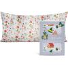 imageKitsch x Bridgerton Satin Pillowcase with Zipper for Hair Skin Softer Than Silk Pillow Cases WrinkleFree Cooling Satin Pillow Covers Bridgerton  Toile De Blue Standard Size 19quotx26quotElf  Periwinkle Christmas