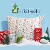 imageKitsch x Bridgerton Satin Pillowcase with Zipper for Hair Skin Softer Than Silk Pillow Cases WrinkleFree Cooling Satin Pillow Covers Bridgerton  Toile De Blue Standard Size 19quotx26quotElf  Periwinkle Christmas