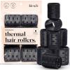 imageKitsch Ceramic Thermal Hair Rollers for Women  Self Grip Hair Curlers for Heatless Curls Overnight  Volumizing Large Rollers for Short ampamp Long Hair  For Long Lasting FrizzFree Curls  Black 8pcsBlack