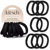 imageKitsch Hair Ties No Damage  Strong Stretchy Hair Bands  Soft Nylon Ponytail Holders SnagFree Rubber Bands Perfect for Updos ampamp Braids  Ideal Gifts for Women  Black 8pcsBlack Pack of 8