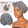 imageKitsch Luxury Shower Caps for Women Reusable Waterproof  Large Shower Cap for Women Nonslip Quickdry Hair Cap for Long and Short Hair Comfortable and Stylish Design  Blush DotStripe