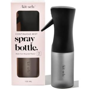 imageKitsch Continuous Spray Bottle for Hair  Fine Mist Water Mister ampamp Water Spray Bottle  Recycled Hair Spray Bottle  Spray Bottles for Cleaning Styling Plants ampamp More  Black 150mlBlack