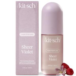 imageKitsch Hair Perfume for Women  Amber Shores  Clean Deodorizing ampamp Patented OdorEliminating Technology Hair Spray ampamp Body Mist  Freshen Hair Body ampamp Pillows  Woody Aquatic Scent  50mLSheer Violet