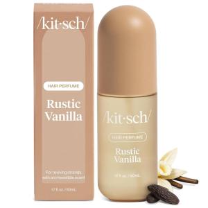imageKitsch Hair Perfume for Women  Amber Shores  Clean Deodorizing ampamp Patented OdorEliminating Technology Hair Spray ampamp Body Mist  Freshen Hair Body ampamp Pillows  Woody Aquatic Scent  50mLRustic Vanilla