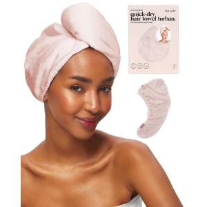 imageKitsch Microfiber Hair Towel Wrap for Women  Super Absorbent Hair Drying Towel  Quick Dry AntiFrizz  for Long ampamp Short Wet ampamp Curly Hair  BlackPink