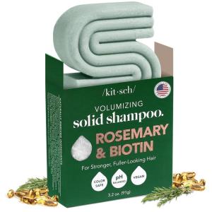 imageKitsch Rosemary ampamp Biotin Shampoo Bar  For Hair Growth Strengthening Thickening ampamp Volumizing Shampoo for Women and Men  Free of Parabens Sulfates ampamp Silicones  Made in USA  32 oz
