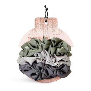 imageKitsch Satin Scrunchies for Women  No Crease Hair Ties for Girls  Scrunchies For All Hair Types and Textures Perfect for Day or Night  Ideal Gifts for Women  Assorted Cherry Blossom 5pcsWinter Sage