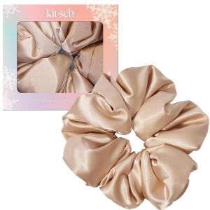 imageKitsch Satin Scrunchies for Women  No Crease Hair Ties for Girls  Scrunchies For All Hair Types and Textures Perfect for Day or Night  Ideal Gifts for Women  Assorted Cherry Blossom 5pcsChampagne